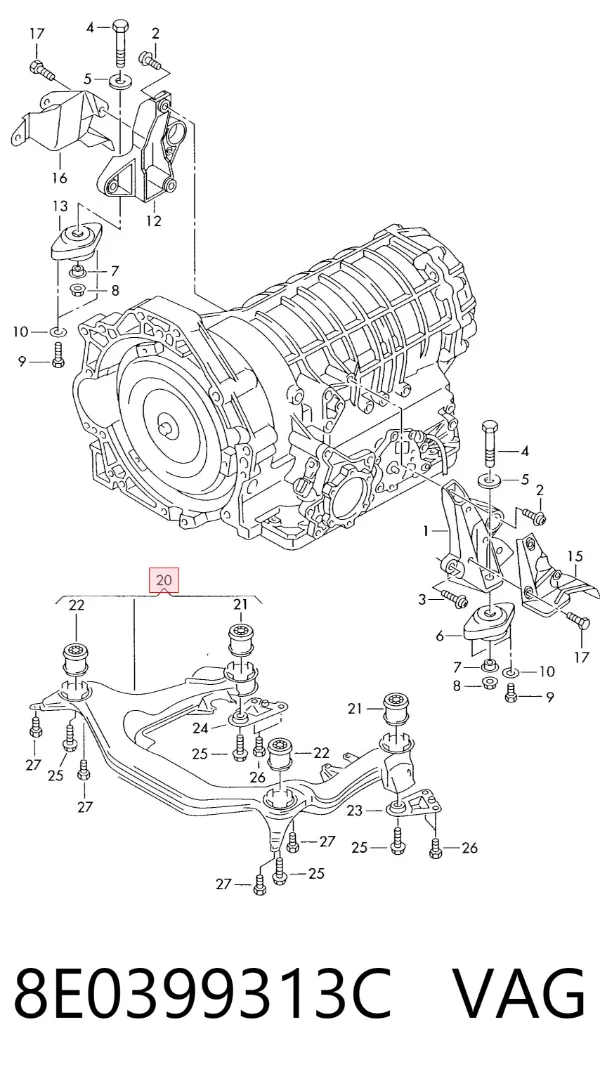 Подрамник передний 8E0399313C VAG