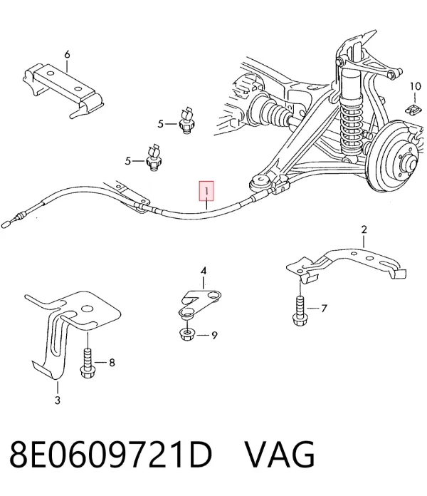 Трос ручника 8E0609721D VAG