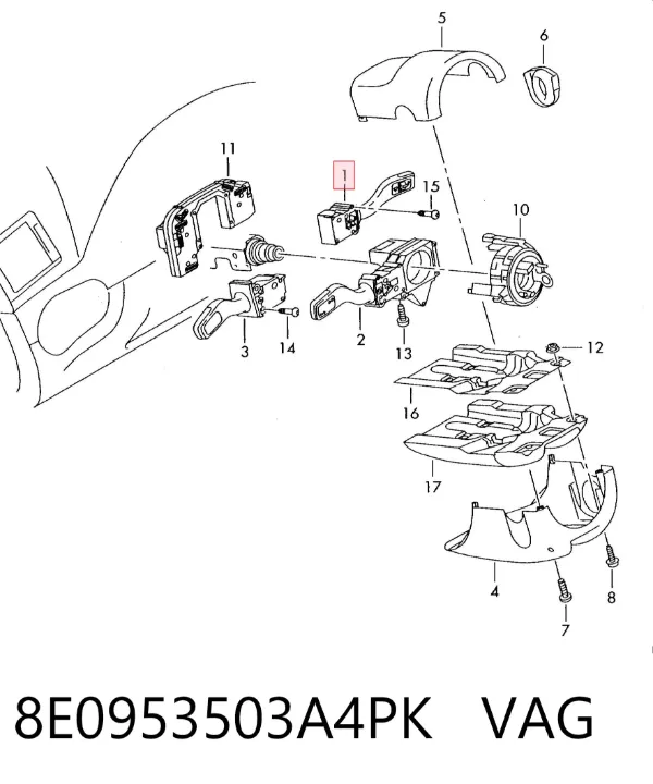 Правый подрулевой переключатель 8E0953503A4PK VAG