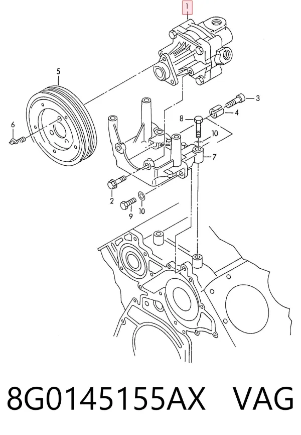 Насос ГУР 8G0145155AX VAG