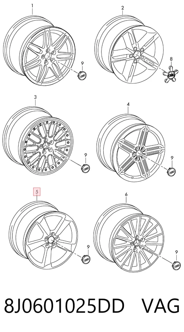 Диски колесные 8J0601025DD VAG