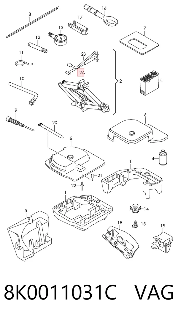 Домкрат 8K0011031C VAG