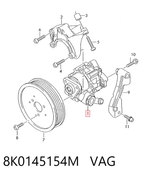 Насос ГУР 8K0145154M VAG