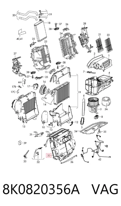 Корпус печки в сборе VAG 8K0820356A
