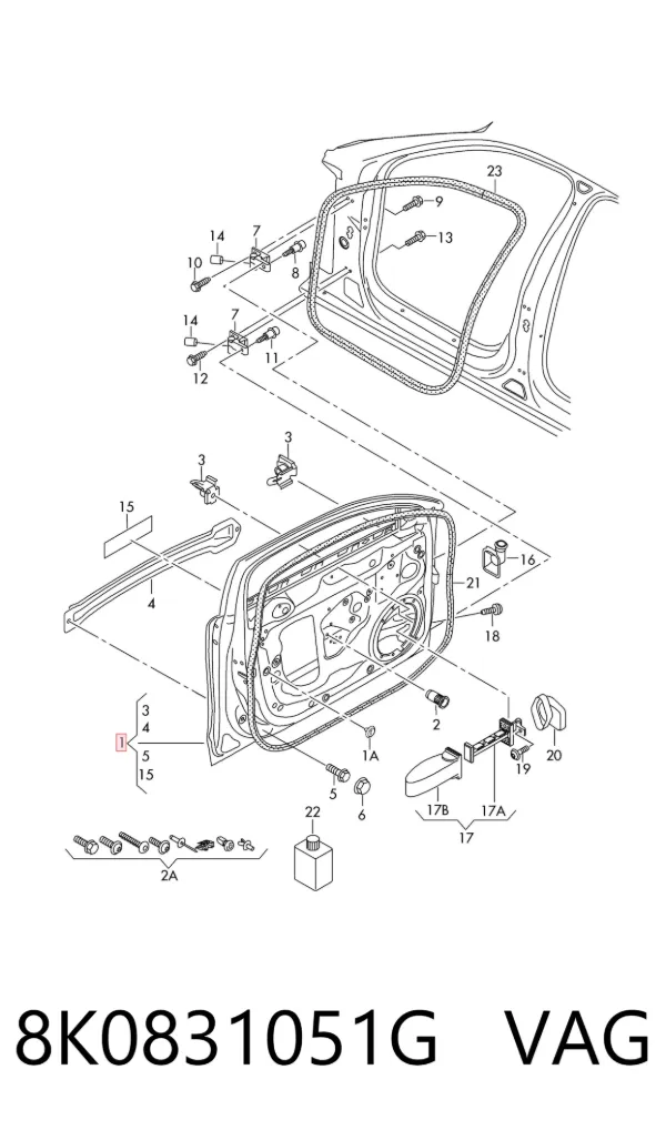 Дверь передняя левая Audi A4 B8