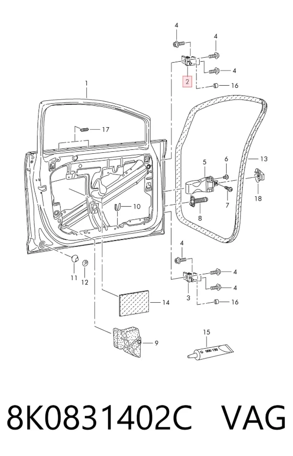 Петля двери передней правой 8K0831402C VAG