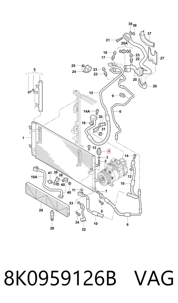 Датчик давления кондиционера 8K0959126B VAG