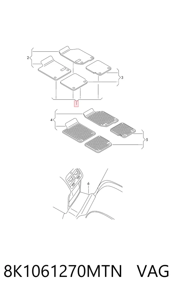 Коврики 8K1061270MTN VAG