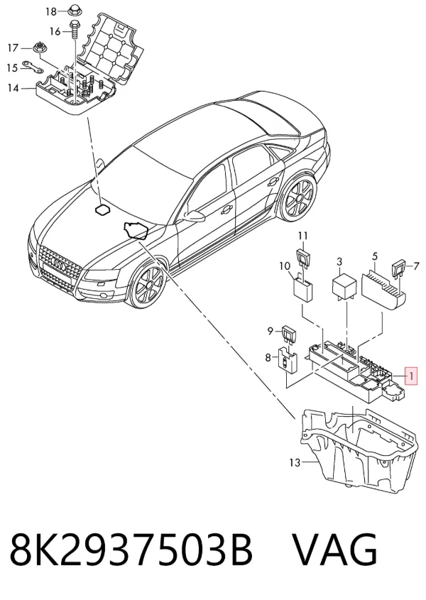 Блок предохранителей 8K2937503B VAG