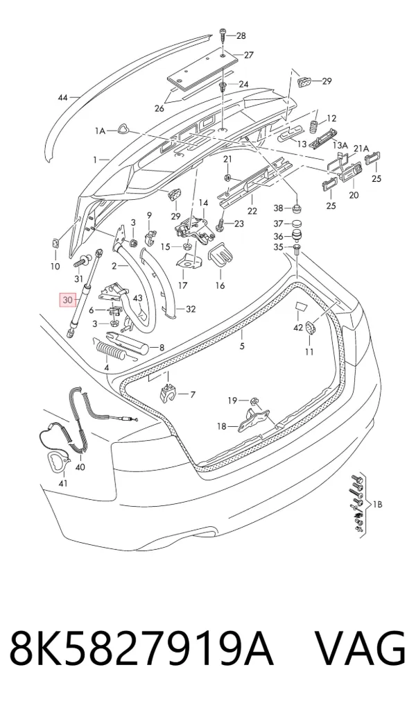 Амортизатор багажника 8K5827919A VAG