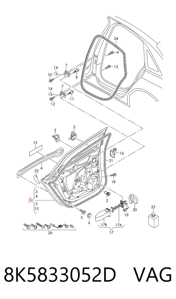 Дверь задняя правая Audi A4 B8