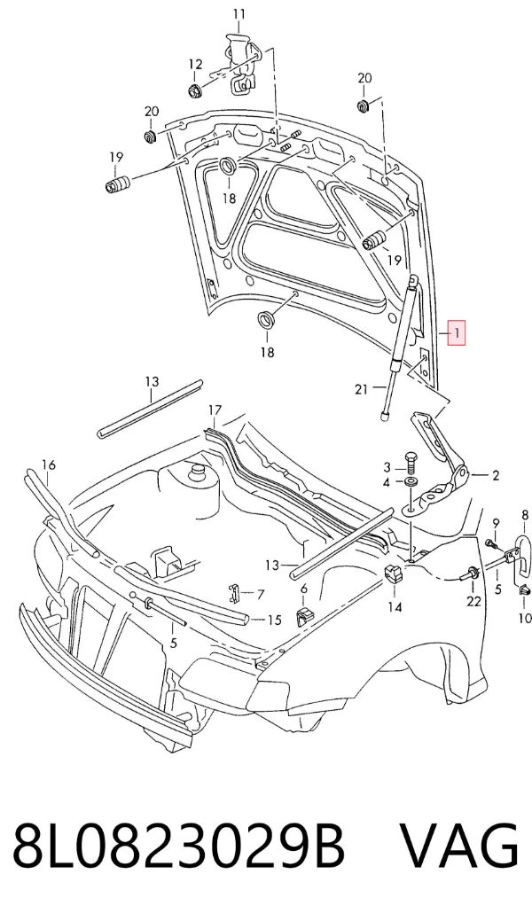 Капот 8L0823029B VAG