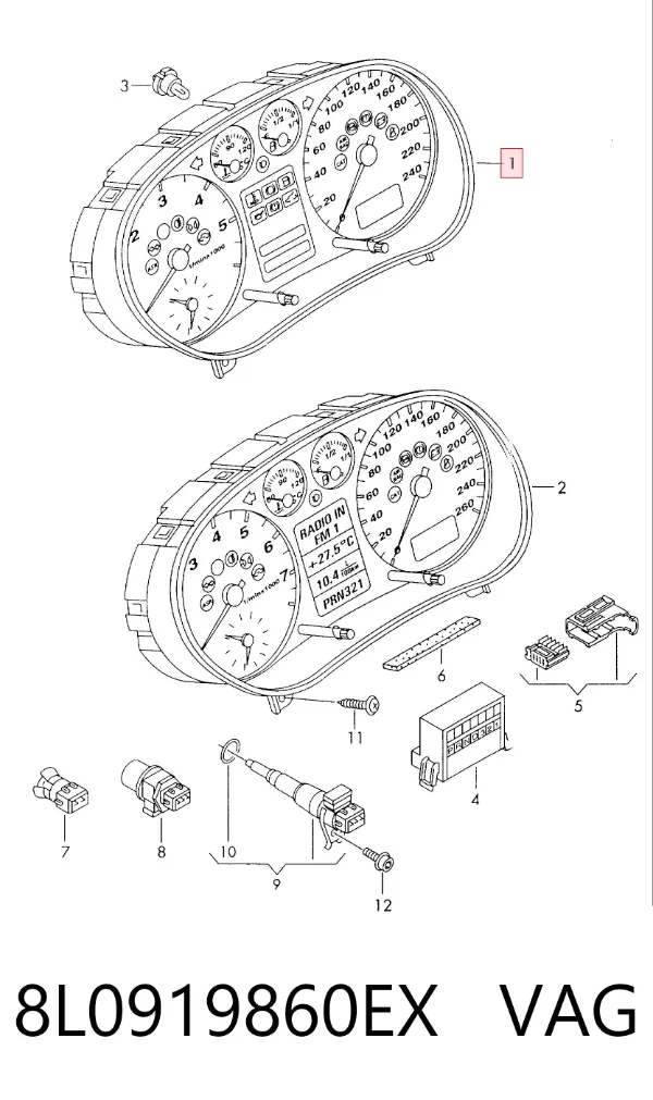Панель приборов 8L0919860EX VAG