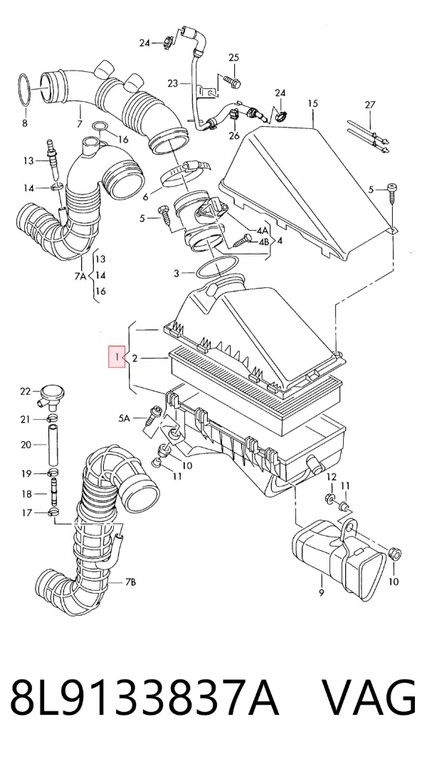 Корпус фильтра 8L9133837A VAG