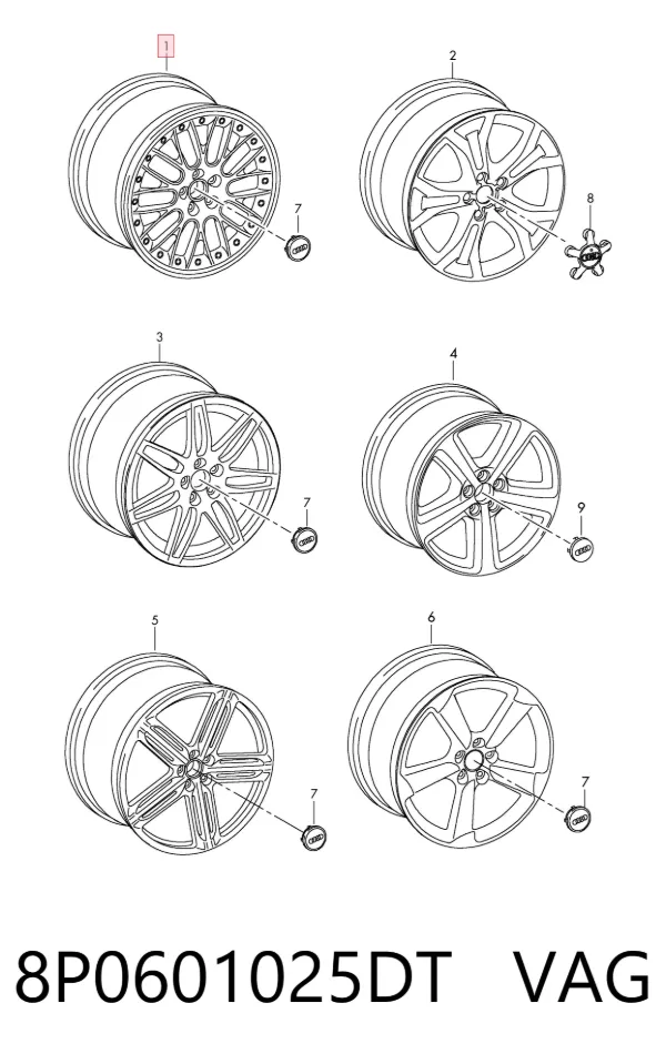 Диски колесные 8P0601025DT VAG