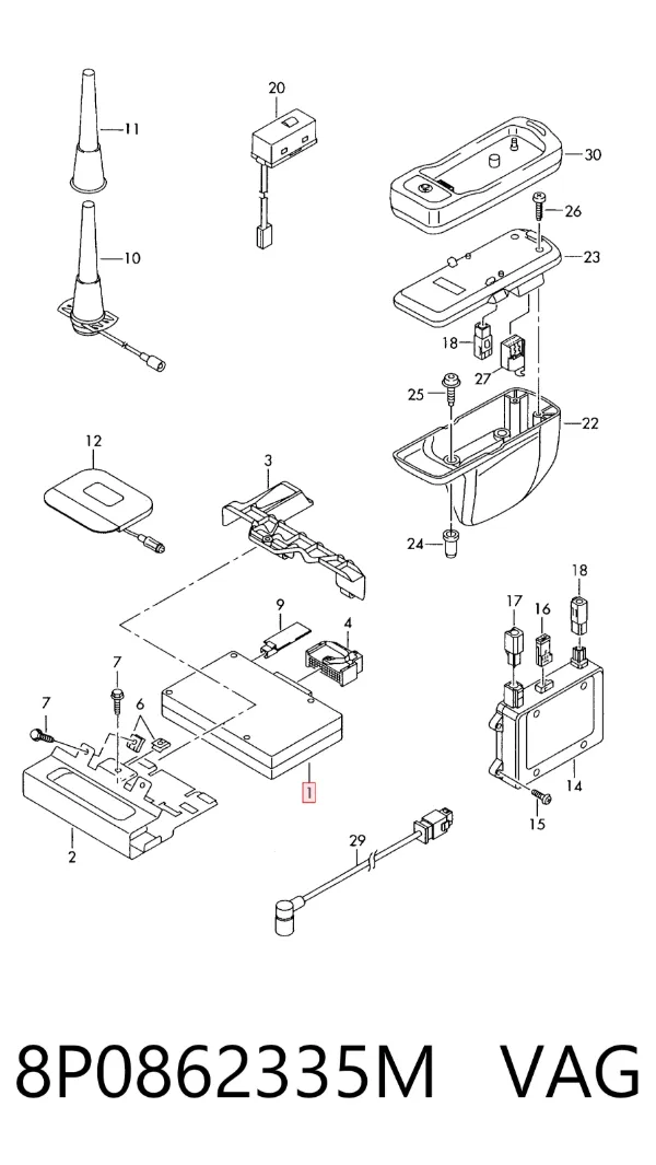 Блок управление Bluetooth 8P0862335M VAG