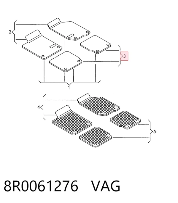 Коврики 8R0061276 VAG