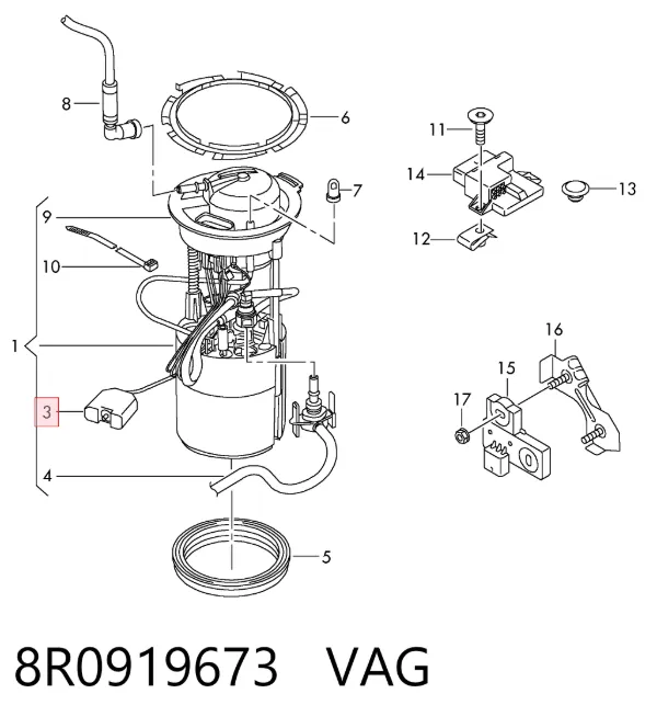 Датчик уровня топлива 8R0919673 VAG