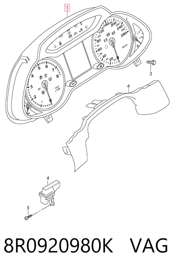 Панель приборов 8R0920980K VAG