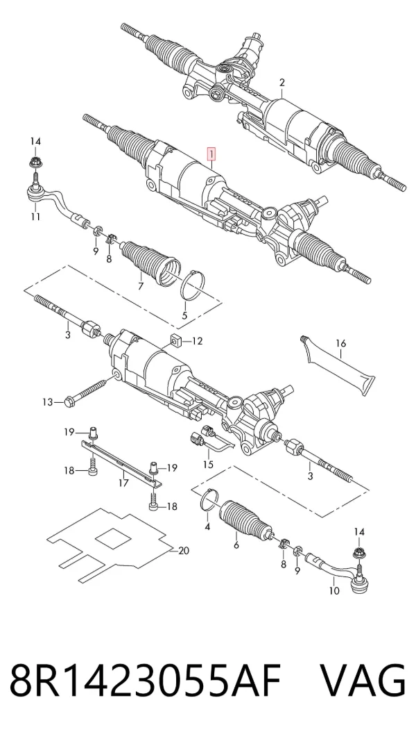 Рулевая рейка 8R1423055AF VAG