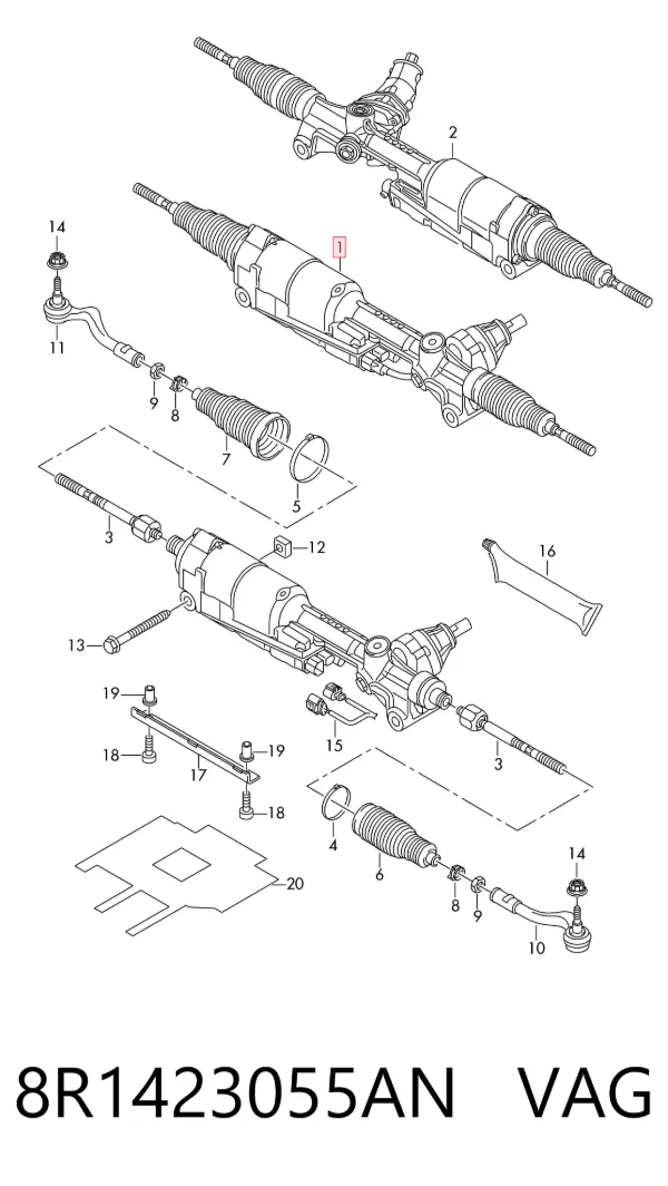 Рулевая рейка 8R1423055AN VAG