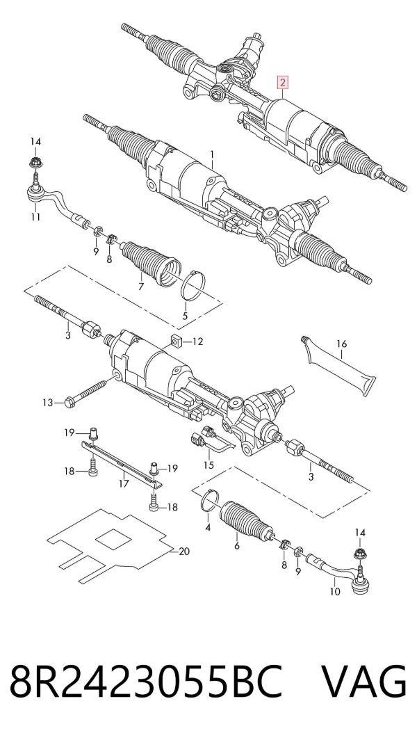 Рулевая рейка 8R2423055BC VAG