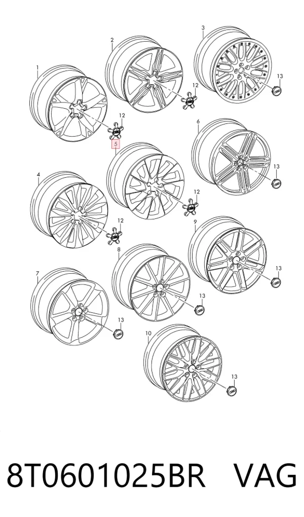 Диски колесные 8T0601025BR VAG