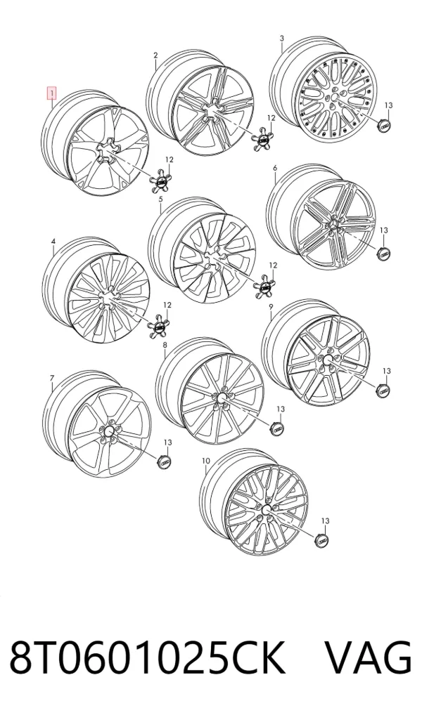 Диски колесные 8T0601025CK VAG