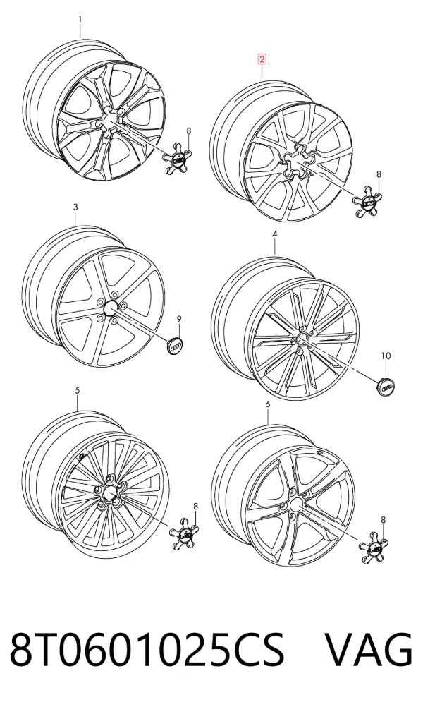 Диски колесные 8T0601025CS VAG