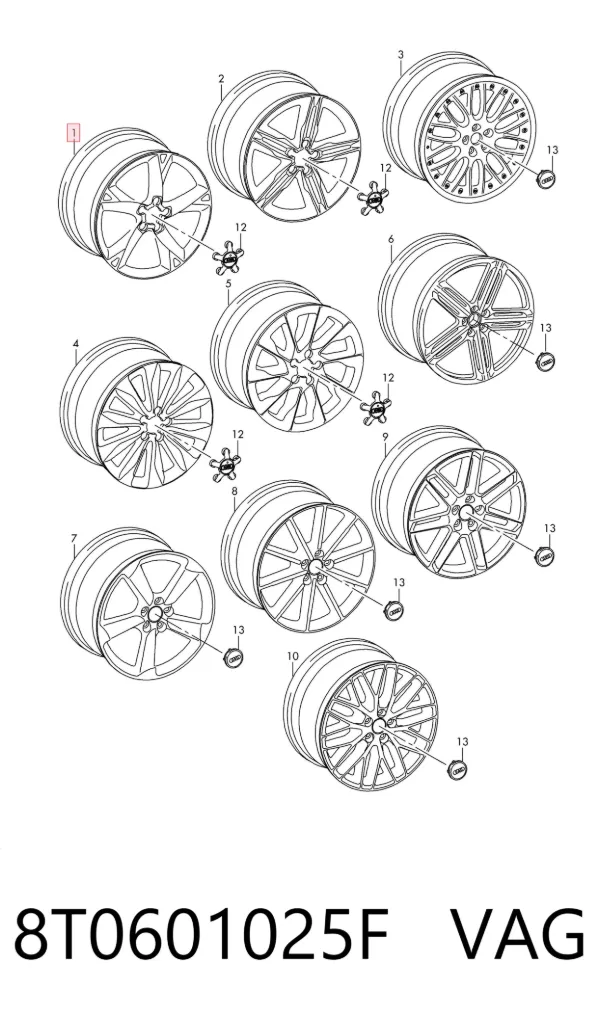 Диски колесные 8T0601025F VAG