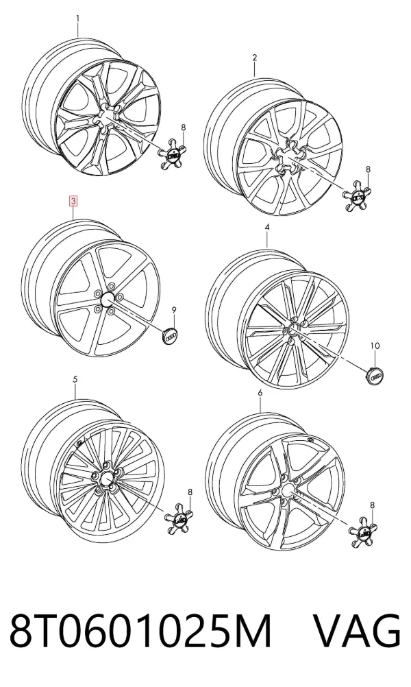 Диски колесные 8T0601025M VAG