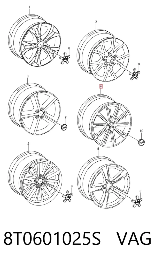 Диски колесные 8T0601025S VAG
