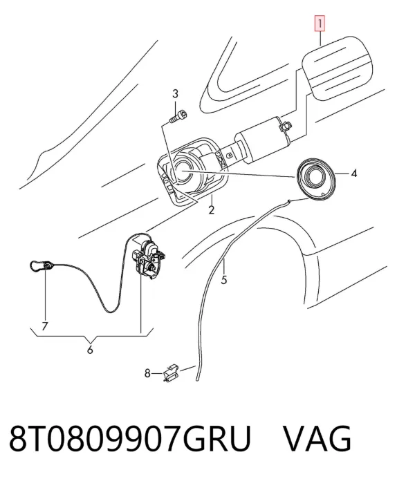 Лючок бензобака 8T0809907GRU VAG