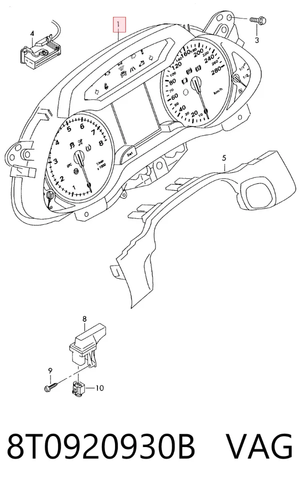 Панель приборов 8T0920930B VAG