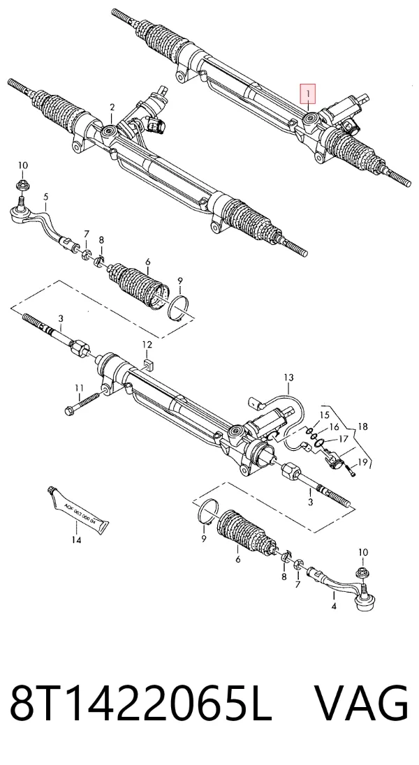 Рулевая рейка 8T1422065L VAG