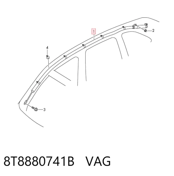 Шторка боковая, левая 8T8880741B VAG
