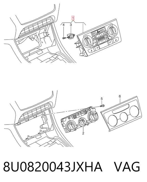 Блок управления кондиционером 8U0820043JXHA VAG