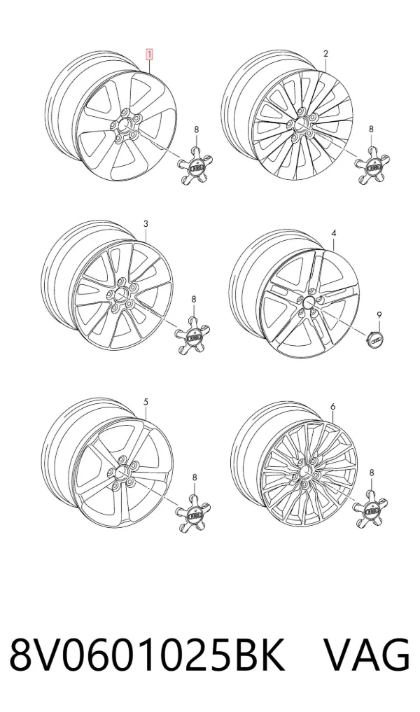 Диски колесные 8V0601025BK VAG