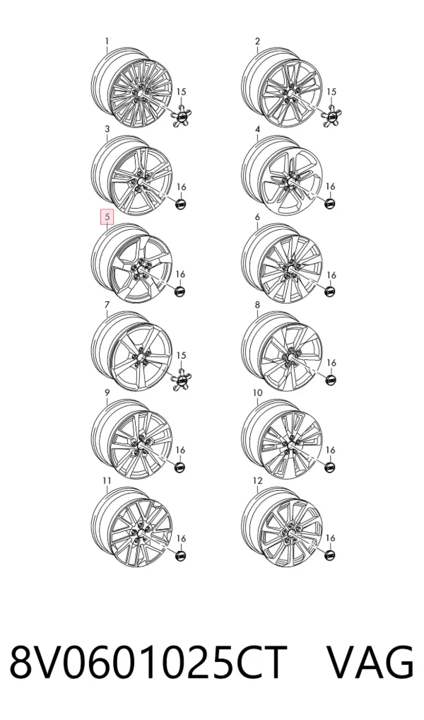 Диски колесные 8V0601025CT VAG