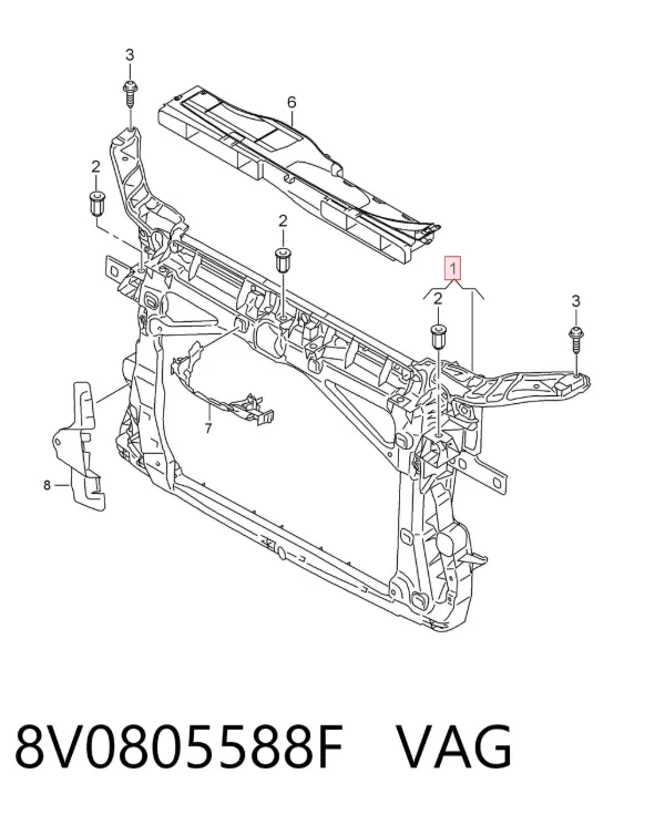 Рамка радиатора 8V0805588F VAG