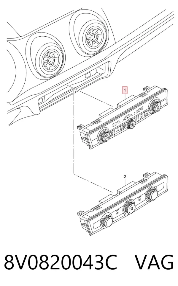 Блок управления кондиционером 8V0820043C VAG