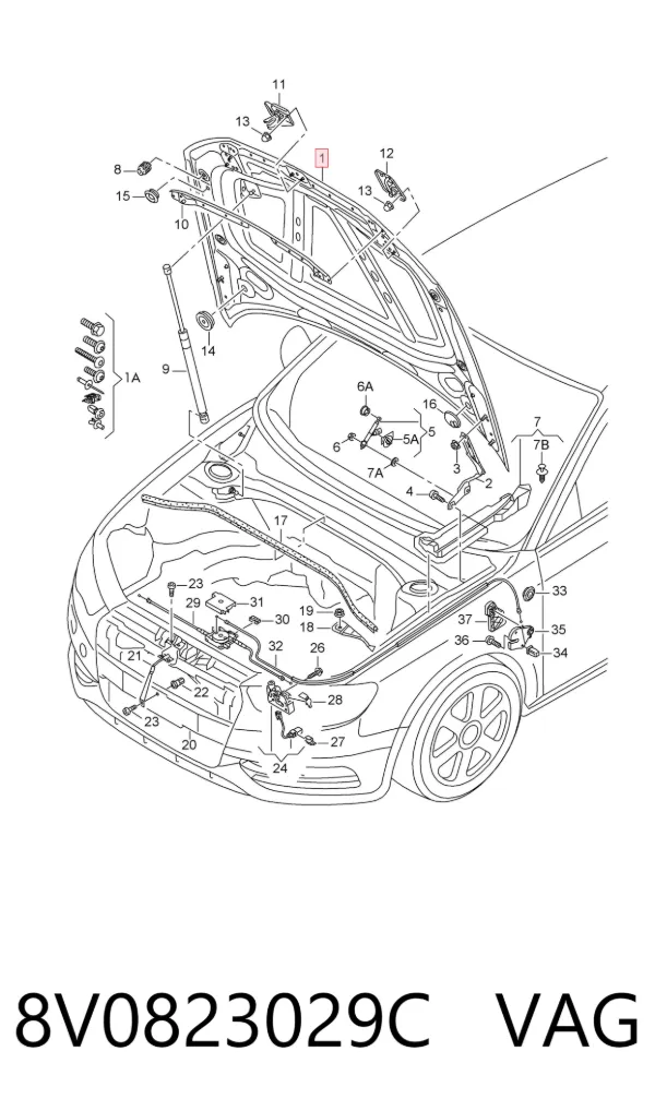 Капот 8V0823029C VAG