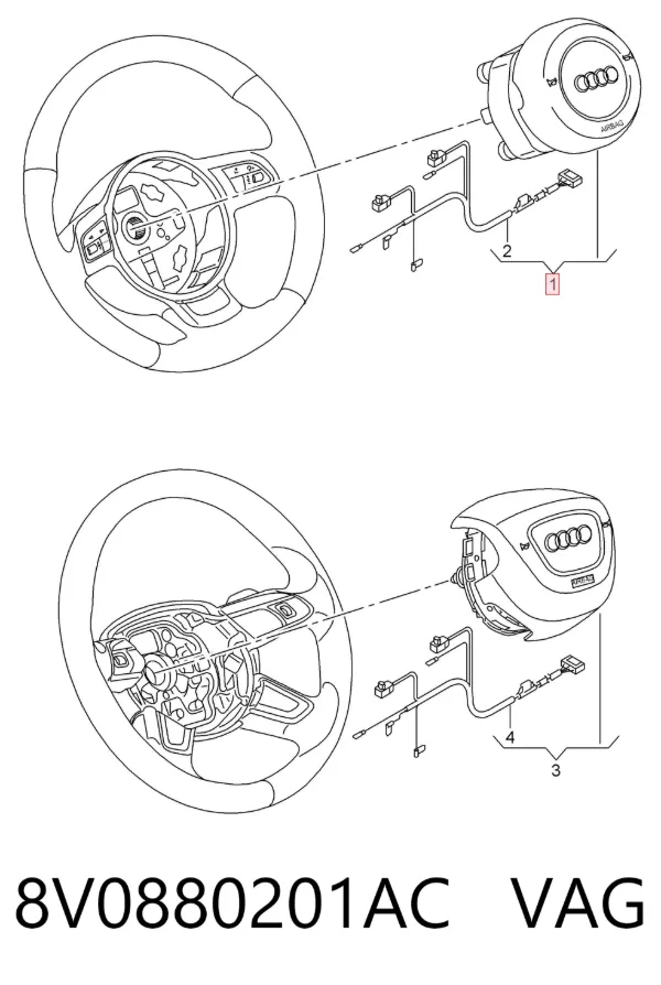 Подушка безопасности водителя 8V0880201AC VAG