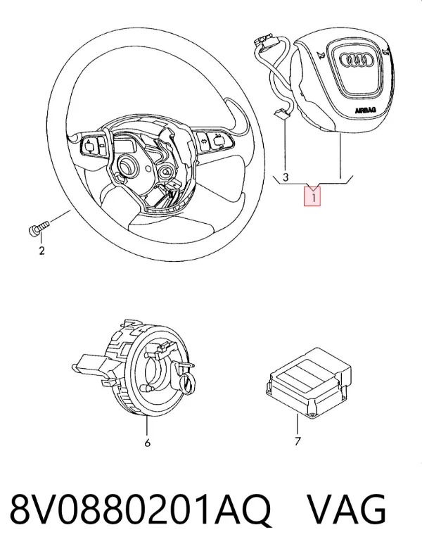 Подушка безопасности водителя 8V0880201AQ VAG
