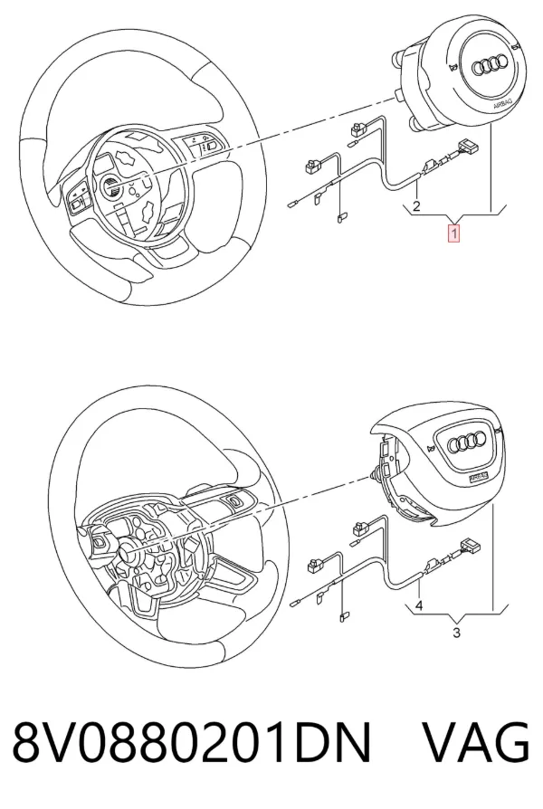 Подушка безопасности водителя 8V0880201DN VAG