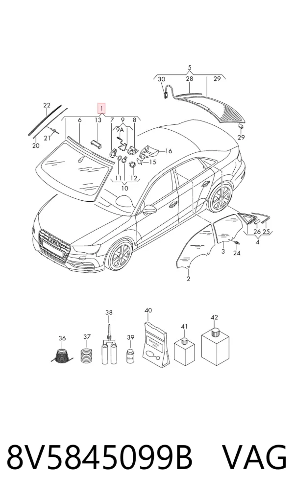 Лобовое стекло 8V5845099B VAG