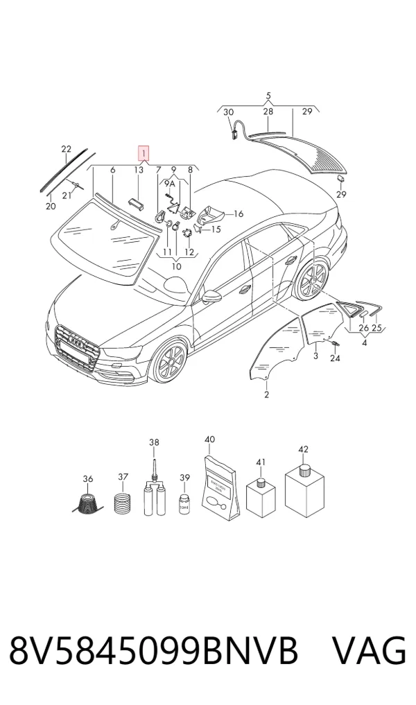 Лобовое стекло 8V5845099BNVB VAG