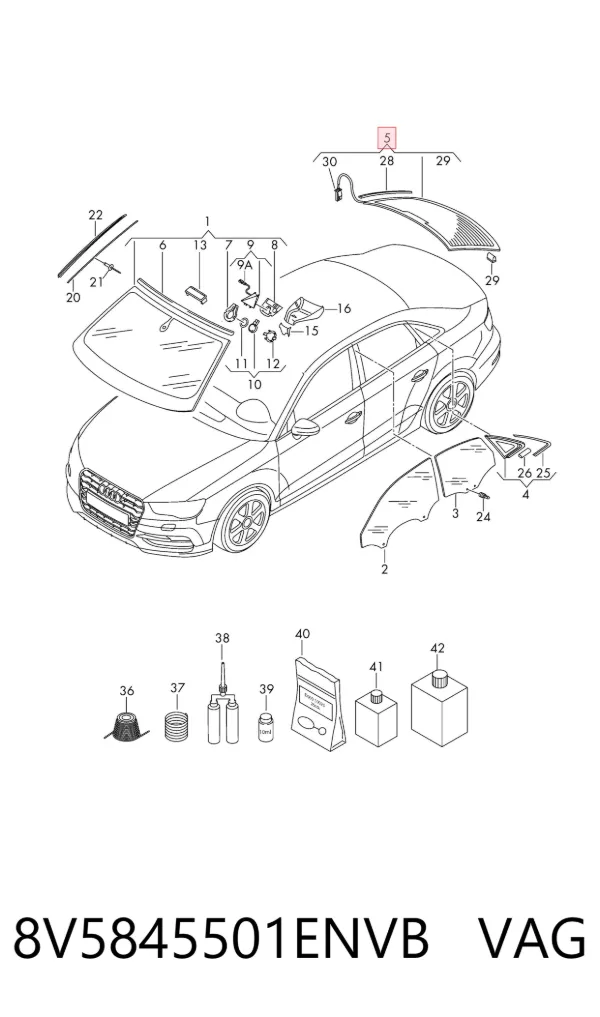 Заднее стекло 8V5845501ENVB VAG