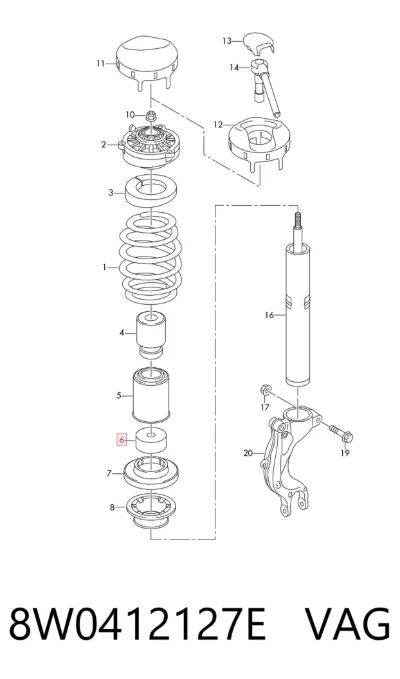 Крышка опоры амортизатора переднего VAG 8W0412127E