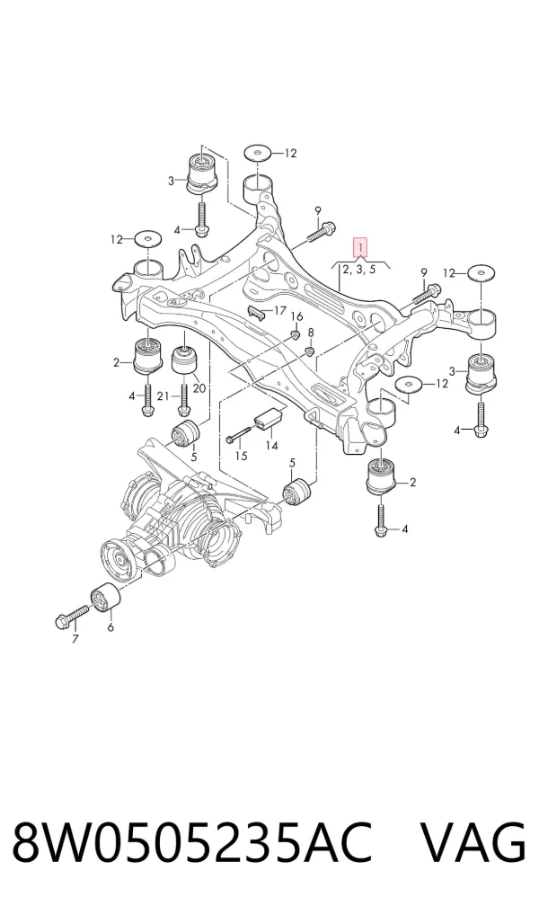 Подрамник задний 8W0505235AC VAG